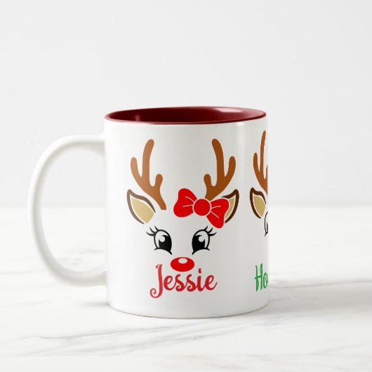 子供たちがホットココアをパーソナライズ ツートーンマグカップ (左)