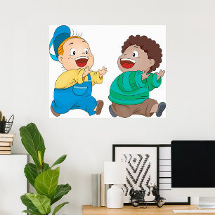 子供たちがポスターを追いかける ポスター