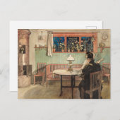 子供たちがラーソンによってベッドに行った時 ポストカード (正面/裏面)