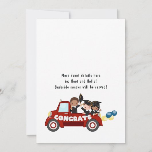 子供たちが卒業パーティーで運転する 招待状 (裏面)
