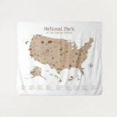 子供たちが国立公園を探索ウッドランド子供部屋 タペストリー (正面(横))