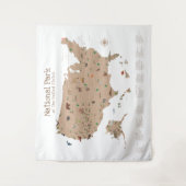 子供たちが国立公園を探索ウッドランド子供部屋 タペストリー (正面)