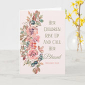 子供たちが彼女を祝福された母と呼び起こす 母の日カード。あなたの人生で特別な人、妻、義母、姉妹、友達 カード (黄色い花)