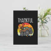 子供たちが感謝するターキー モンスター トラック レトロ サンクスギビング 招待状 (スタンド正面)