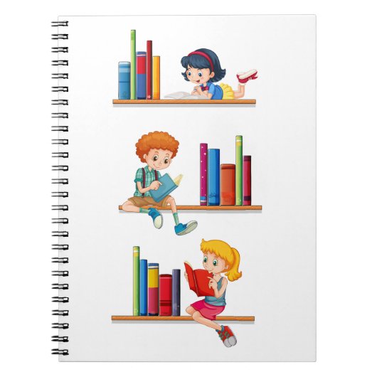 子供たちが本を読む ノートブック (正面)