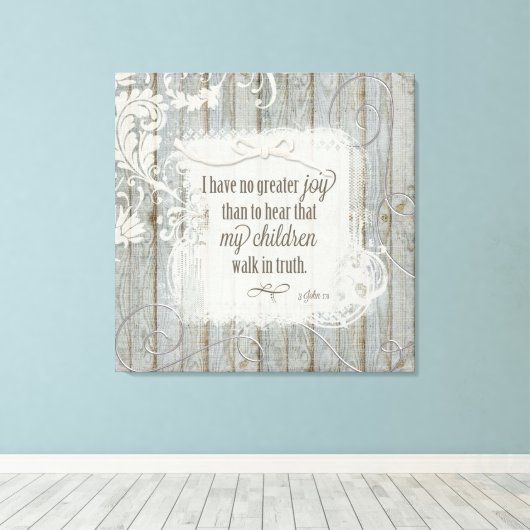 子供たちが真実の中を歩く – 3ヨハネ1:4 キャンバスプリント (インサイチュ (ウッドフロア))