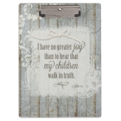 子供たちが真実の中を歩く – 3ヨハネ1:4 クリップボード (正面)
