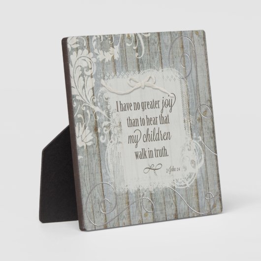 子供たちが真実の中を歩く – 3ヨハネ1:4 フォトプラーク (正面)