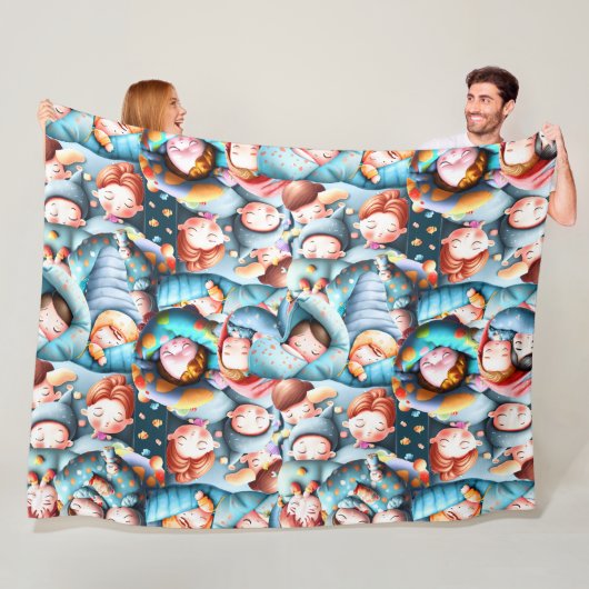 子供たちが眠る眠る眠る眠るパジャマパーティーおもしろい フリースブランケット (インサイチュ)