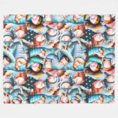 子供たちが眠る眠る眠る眠るパジャマパーティーおもしろい フリースブランケット (正面(横))