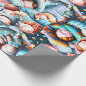 子供たちが眠る眠る眠る眠るパジャマパーティーおもしろい ラッピングペーパー (角)