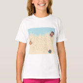 子供たちが砂浜に数字を書いているTシャツ Tシャツ (正面)