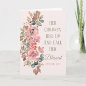 子供たちが立ち上がり、彼女を祝福された母と呼ぶ 母の日のカード。あなたの人生で特別な人、妻、新しいマ カード (正面)