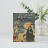 子供たちが頭のトリックまたは治療で首を切った ポストカード (スタンド正面)