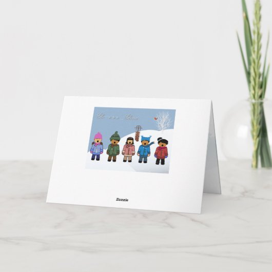 子供たちが「生まれたばかりの王に栄光あれ」を歌う シーズンカード (裏面)