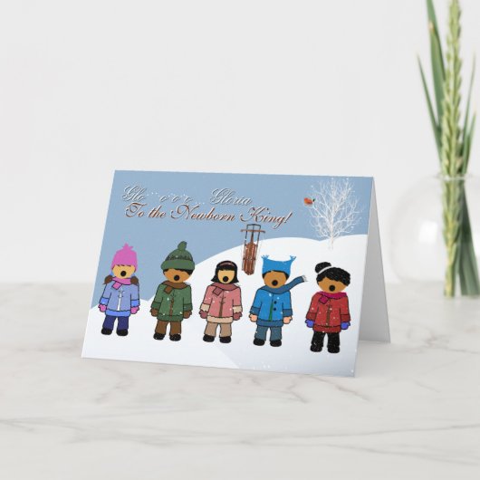 子供たちが「生まれたばかりの王に栄光あれ」を歌う シーズンカード (正面)