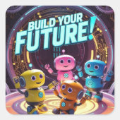 子供たちと一緒に未来を宇宙 スクエアシール (正面)