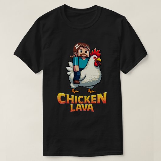 子供たちに人気の溶岩チキンマイナーメームゲームTシャツ Tシャツ (デザイン正面)