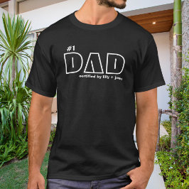 子供たちに認定されたナンバーワンダッド ホワイトタイポグラフィ Tシャツ