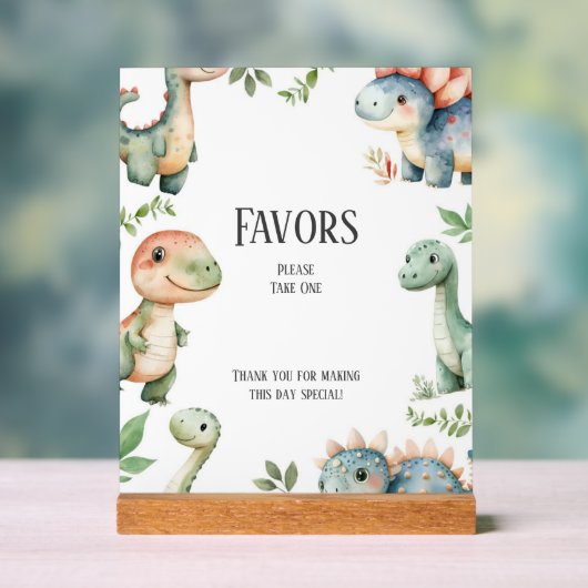 子供たちのかわいい恐竜をテーマにした誕生日の好意サイン アクリルサイン (ニュートラル)