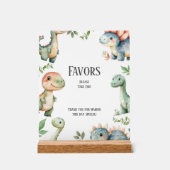 子供たちのかわいい恐竜をテーマにした誕生日の好意サイン アクリルサイン (正面)