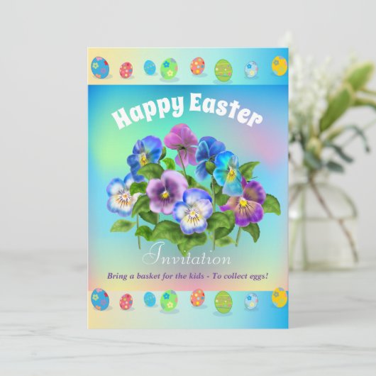 子供たちのために、イースターの卵を集めるための籠を持ってきて シーズンカード (スタンド正面)