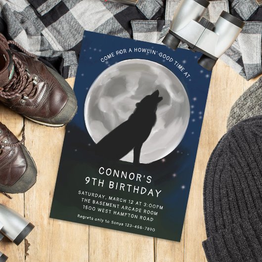 子供たちのオオカミの遠吠え ムーンパーティー 招待状