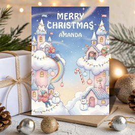 子供たちのクリスマスクラウドキャッスルマジック シーズンカード