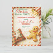 子供たちのクリスマスパジャマパーティー ホリデースリープオーバー 招待状 (スタンド正面)