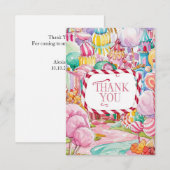 子供たちのグリーティングカード キャンディーランドの感謝カード サンキューカード (正面/裏面)