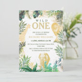 子供たちのグリーンハウス ゴールド ワイルド アニマル ジャングル パーティー 招待状 (スタンド正面)