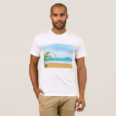 子供たちのサーフィン 熱帯ビーチの楽しさ 夏の海 Tシャツ (正面フル)