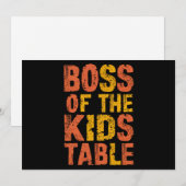 子供たちのテーブルの支配者、感謝祭のボス、七面鳥の日 シーズンカード (正面/裏面)