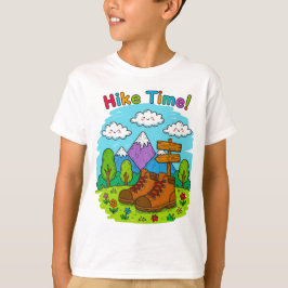 子供たちのハイキング冒険クレイオンアート Tシャツ