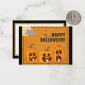 子供たちのハッピー・ハロウィン・ spooky・パンプキン ノートカード (正面/裏面インサイチュ)