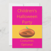 子供たちのハロウィンコスチューム任意パーティー 招待状 (正面)