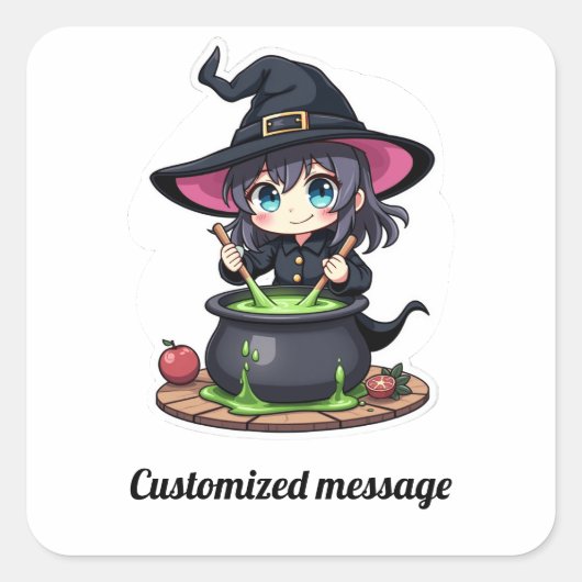 子供たちのハロウィン スクエアシール (正面)