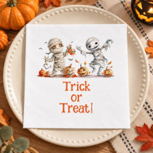 子供たちのハロウィン ミイラのカボチャ パーティー用ナプキン