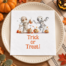 子供たちのハロウィン ミイラのカボチャ パーティー用ナプキン