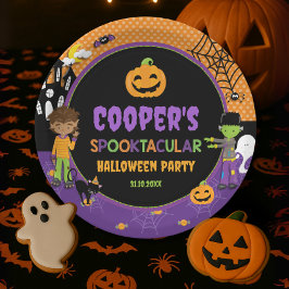 子供たちのハローウィンパーティフランケンシュタイン・ワーウルフ ペーパープレート