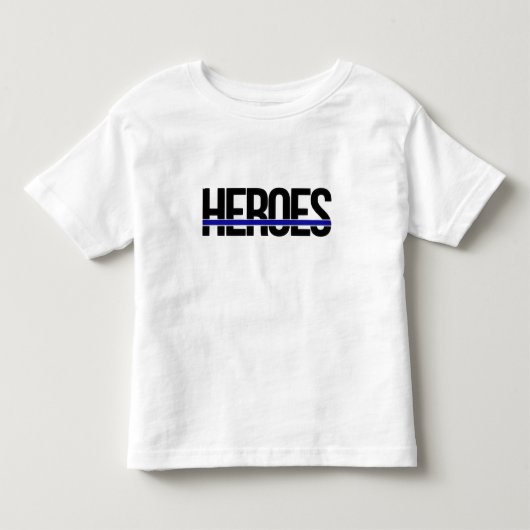 子供たちのヒーロー 青いライン トドラーTシャツ (正面)