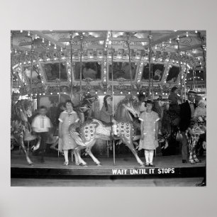 子供たちのメリーゴーランド, 1925年。ヴィンテージ写真 ポスター