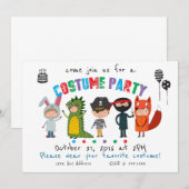 子供たちの仮装パーティーへの招待 招待状 (正面/裏面)