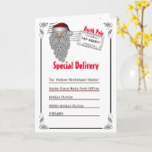 子供たちの写真からサンタノース・ポールへの手紙 カード (黄色い花)