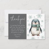 子供たちの冬のペンギン サンキューカード (正面)