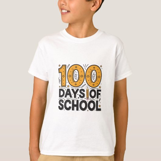 子供たちの知的成長を祝う100日目記念Tシャツ Tシャツ (正面)