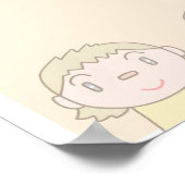 子供たちの笑顔が特徴的なパステルカラーのアート ポスター (角)