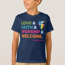 子供たちの色あふれるプライドシールドウェルカムTシャツ Tシャツ