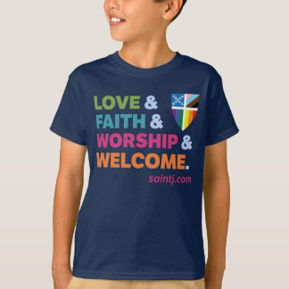 子供たちの色あふれるプライドシールドウェルカムTシャツ Tシャツ
