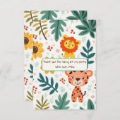 子供たちの誕生日インジャングルスタイル サンキューカード (正面/裏面)